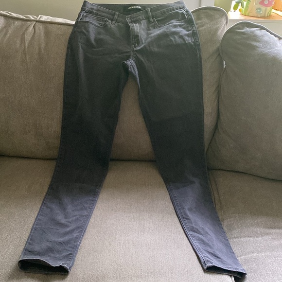 Express mid rise charcoal gray khaki leggings- 4long - Picture 3 of 4